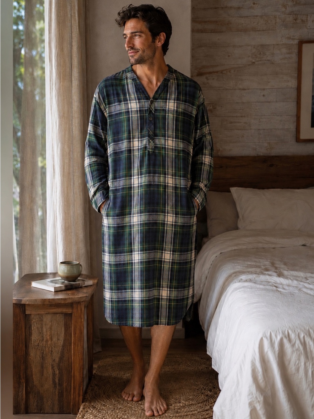 L.L. Bean cotton plaid nightshirt